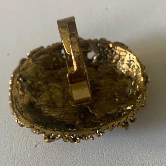 Cameo ring pinkish orange and gold - Picture 8 of 10